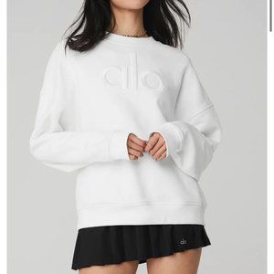 alo Yoga renown heavy weight emblem crew neck pullover